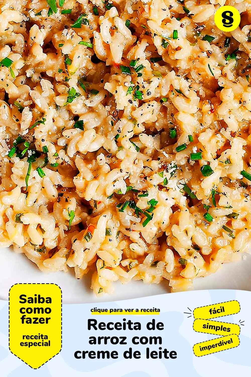 Receita de arroz com creme de leite