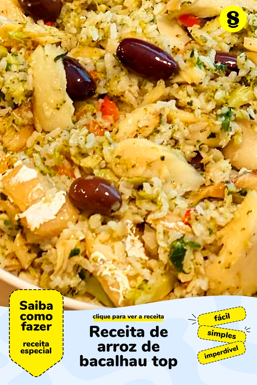 Receita de arroz de bacalhau