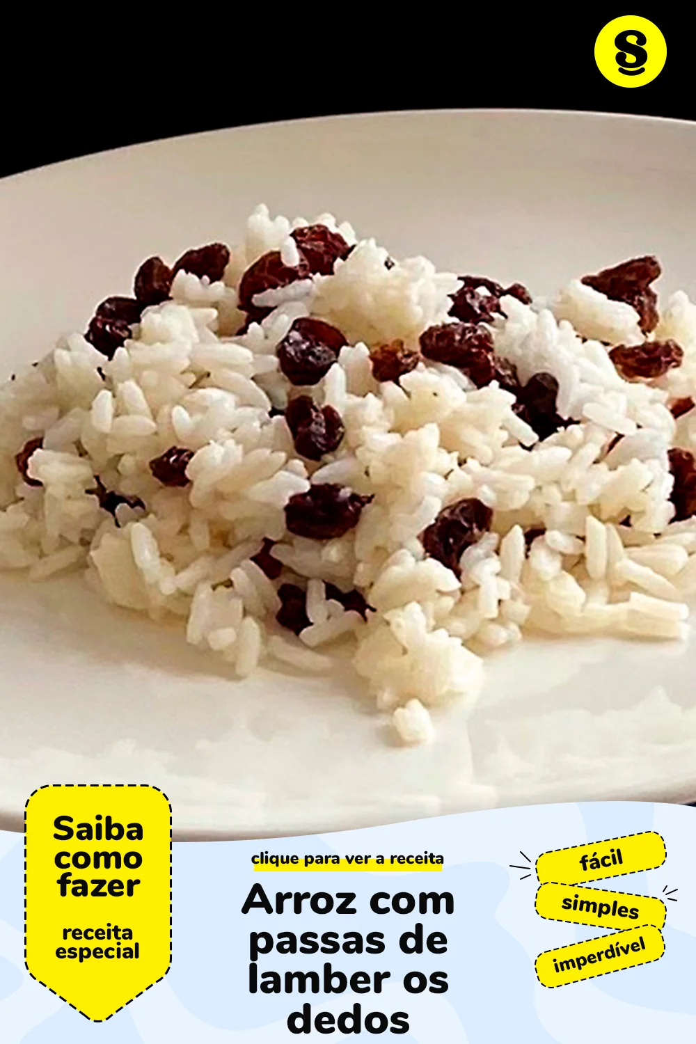 Receita de arroz com passas