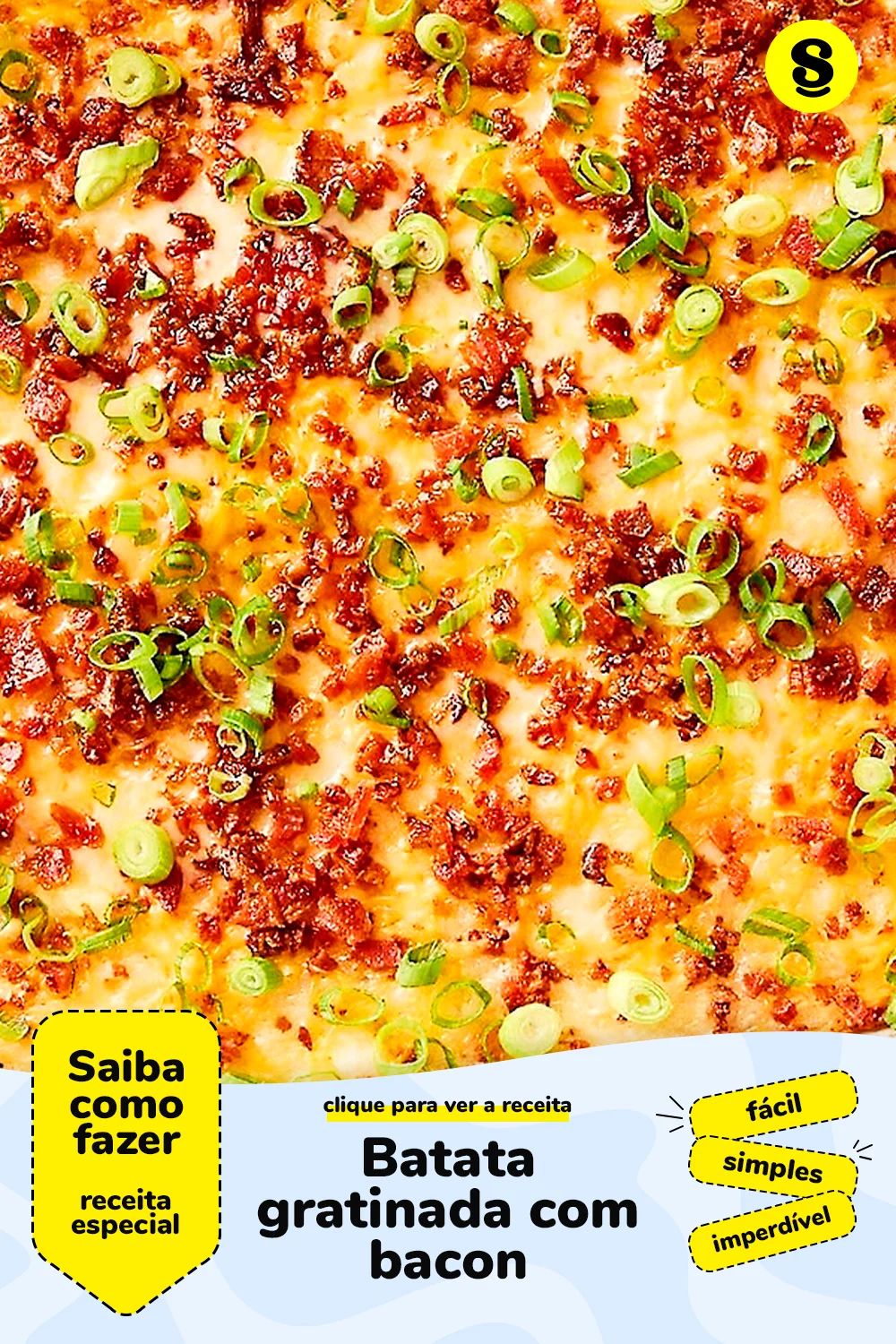 Receita de batata gratinada com bacon