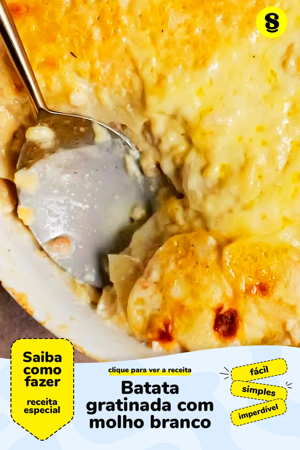 Receita de batata gratinada com molho branco