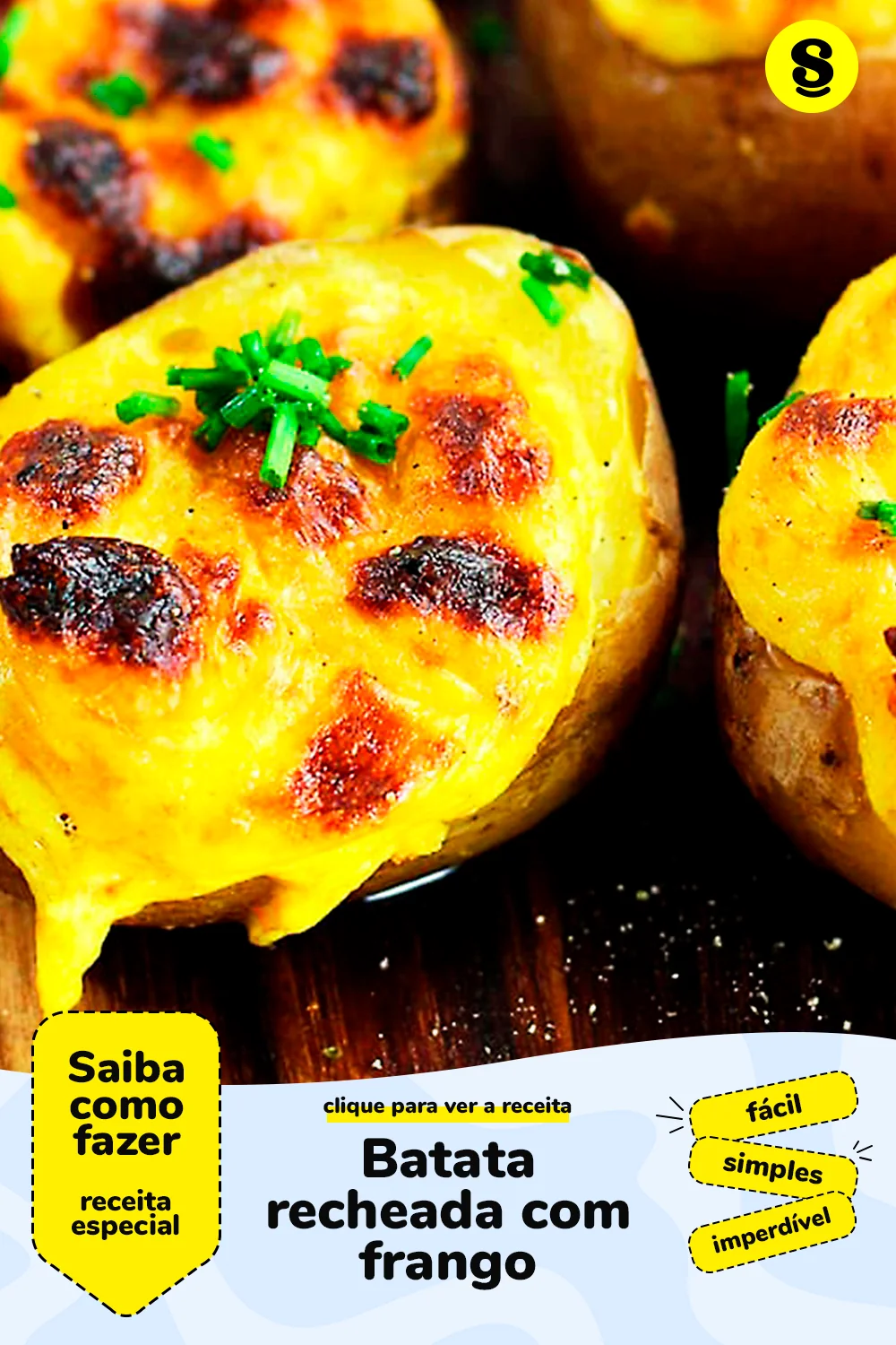 Receita de batata recheada com frango