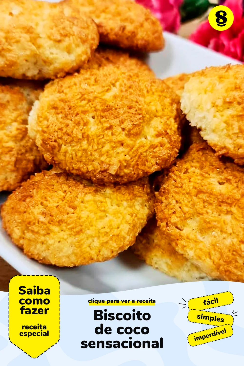 Receita de biscoito de coco