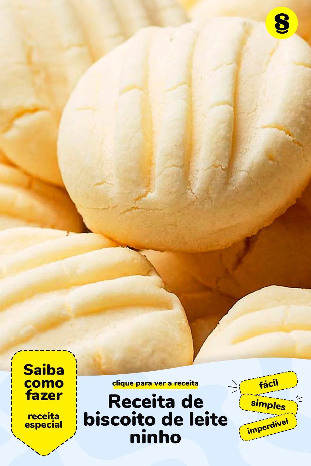 Receita de biscoito de leite ninho