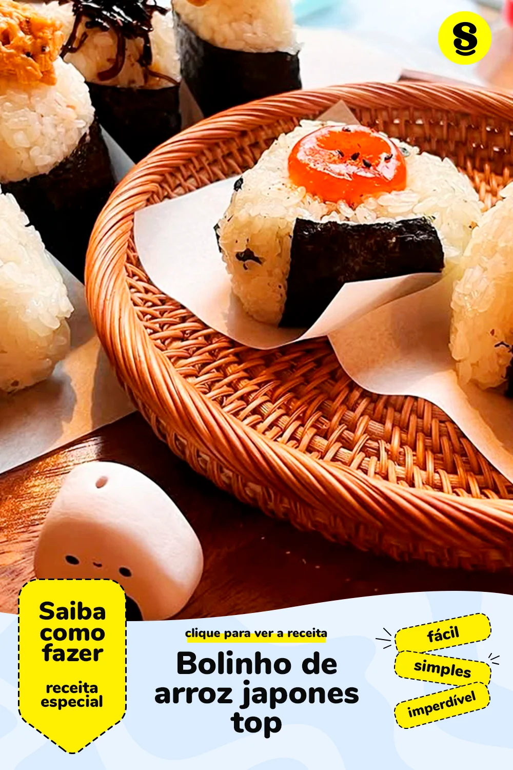 Receita de bolinho de arroz japones