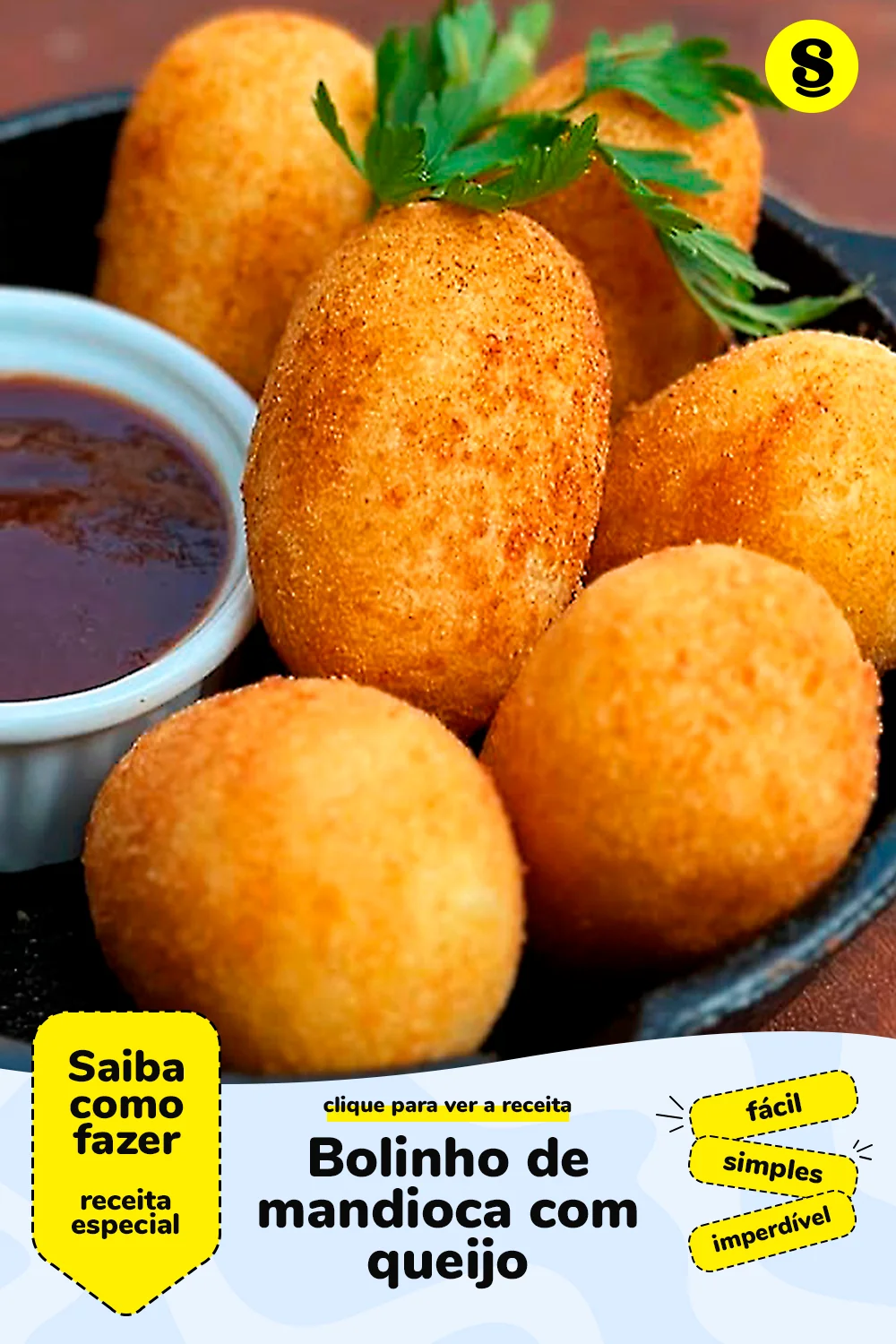 Receita de bolinho de mandioca com queijo