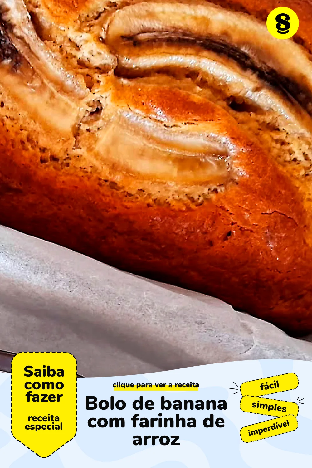 Receita de bolo de banana com farinha de arroz