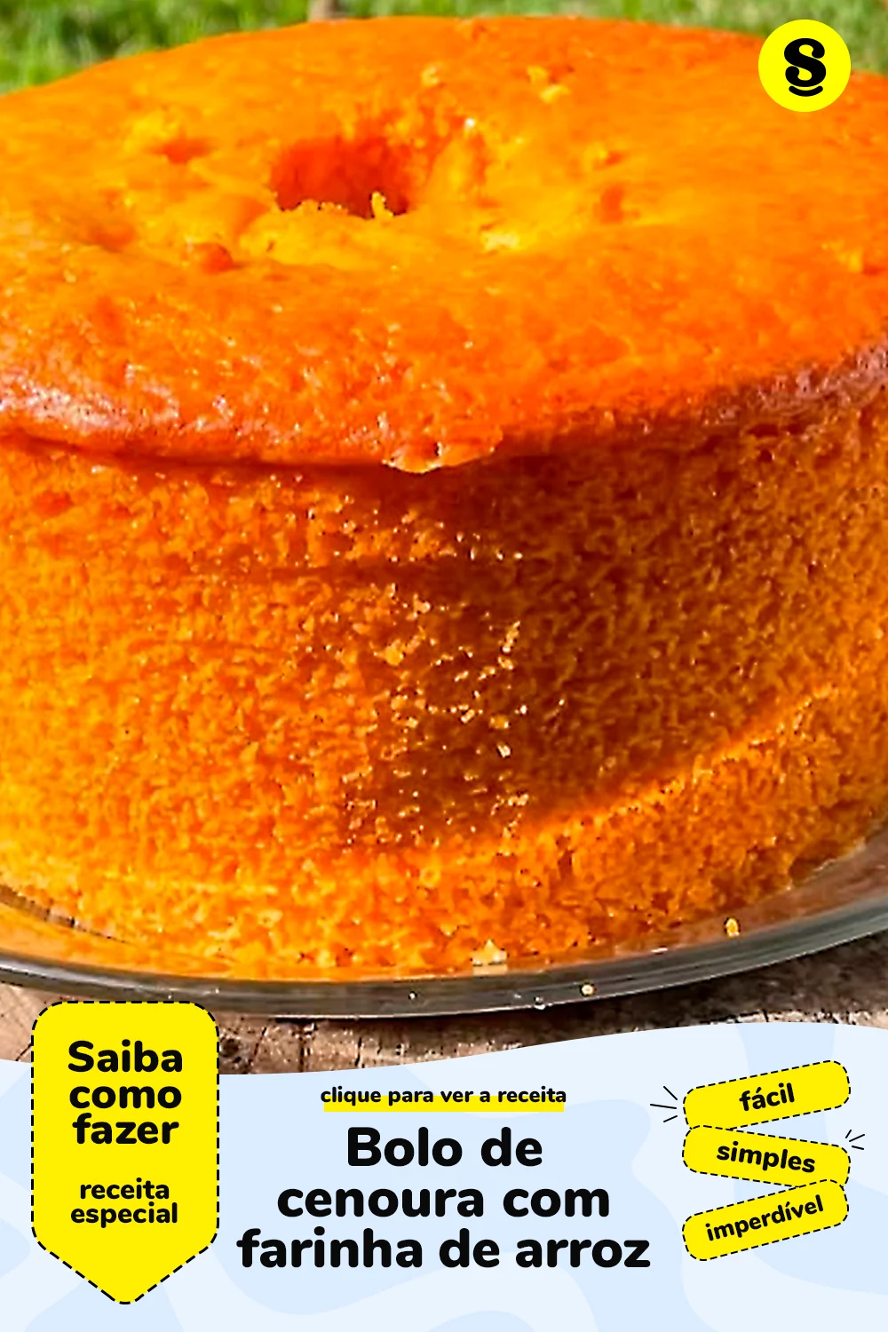 Receita de bolo de cenoura com farinha de arroz
