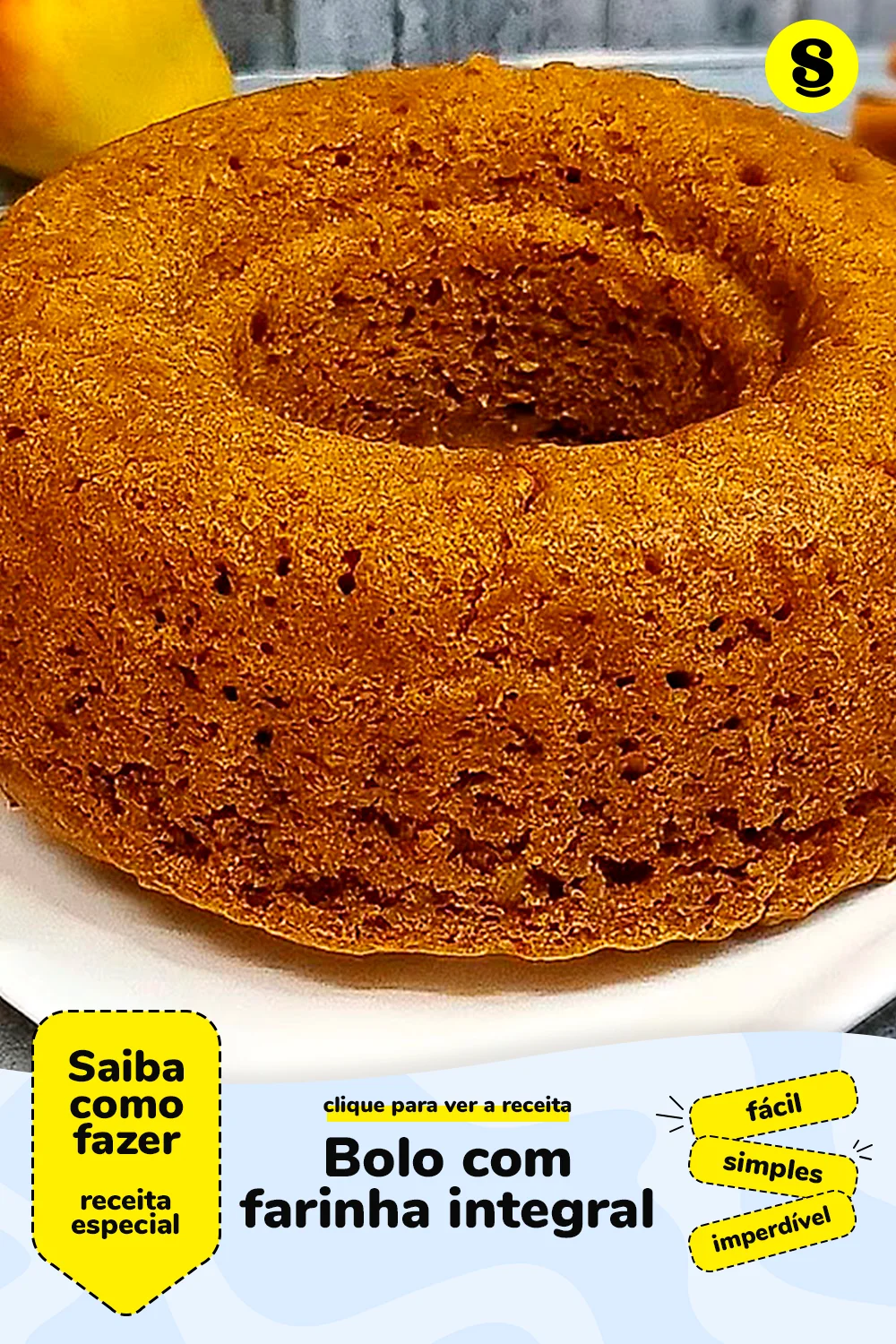 Receita de bolo com farinha integral
