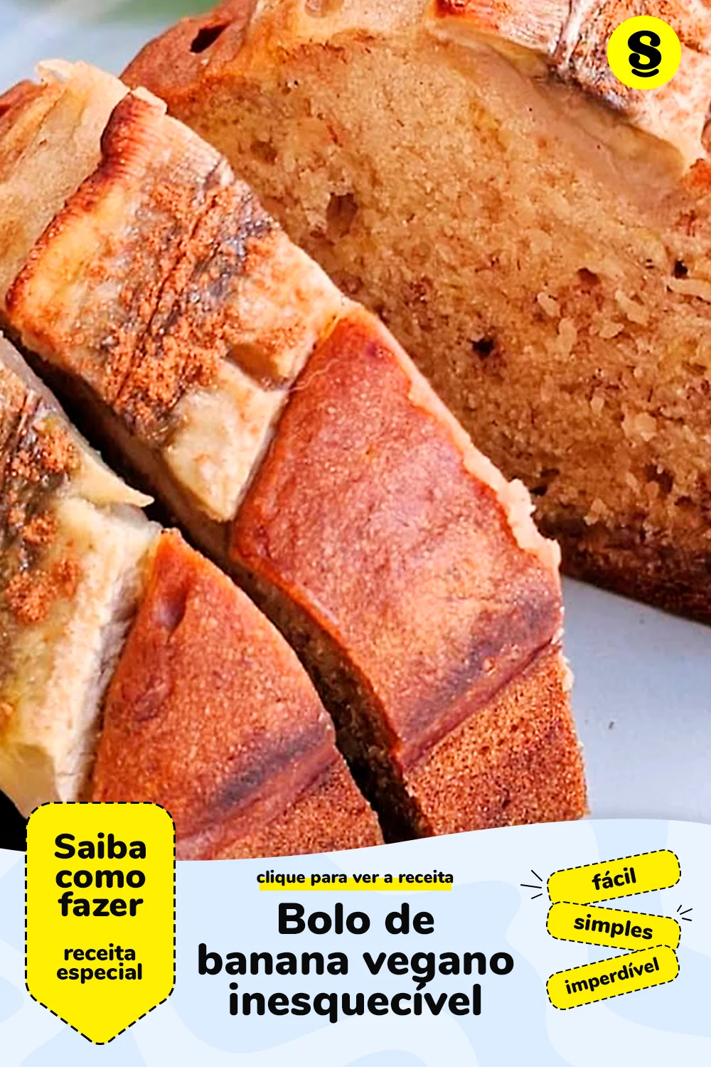 Receita de bolo de banana vegano
