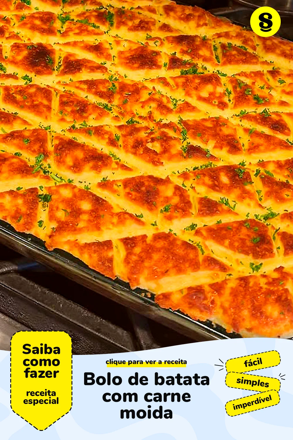 Receita de bolo de batata com carne moida