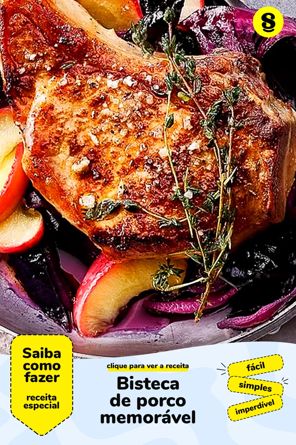 Receita com bisteca de porco