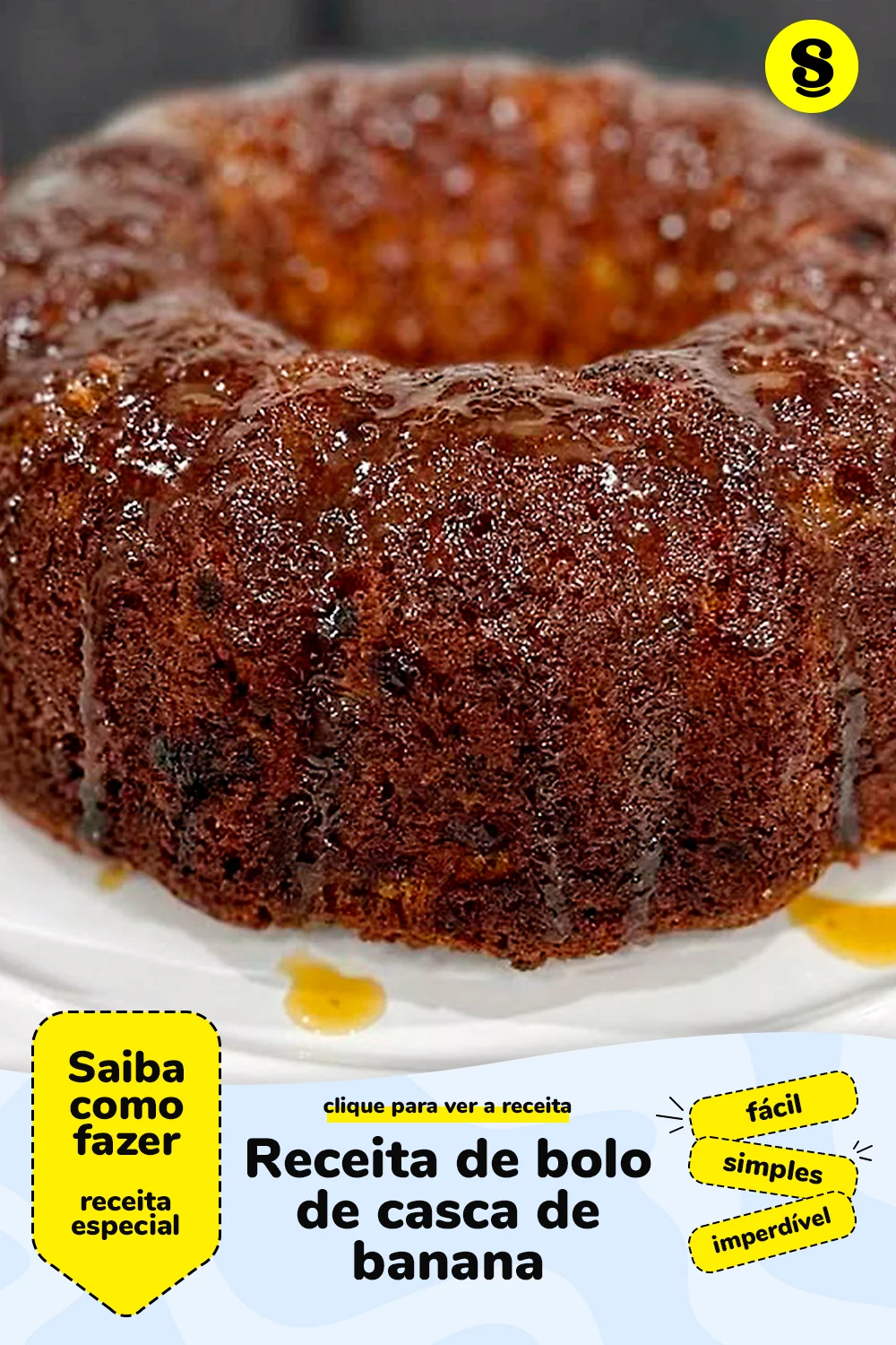 Receita de bolo de casca de banana
