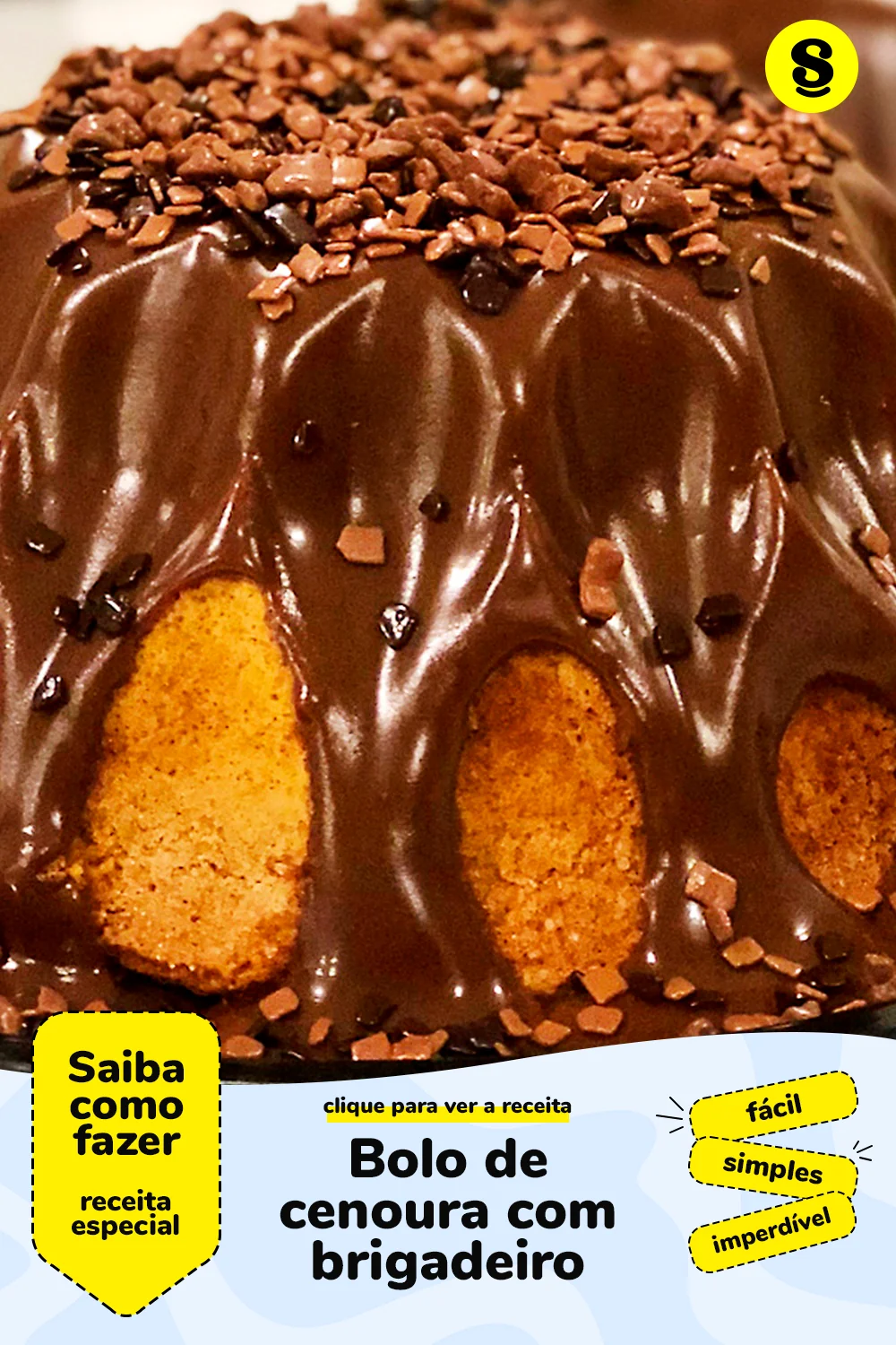 Receita de bolo de cenoura com brigadeiro