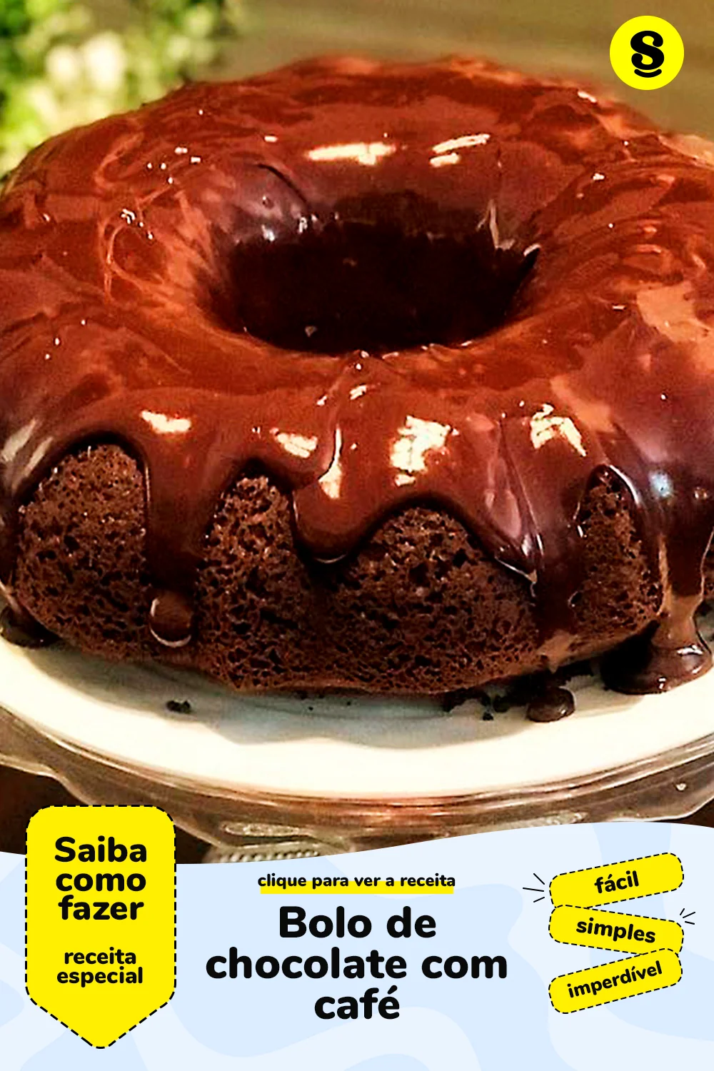 Receita de bolo de chocolate com café