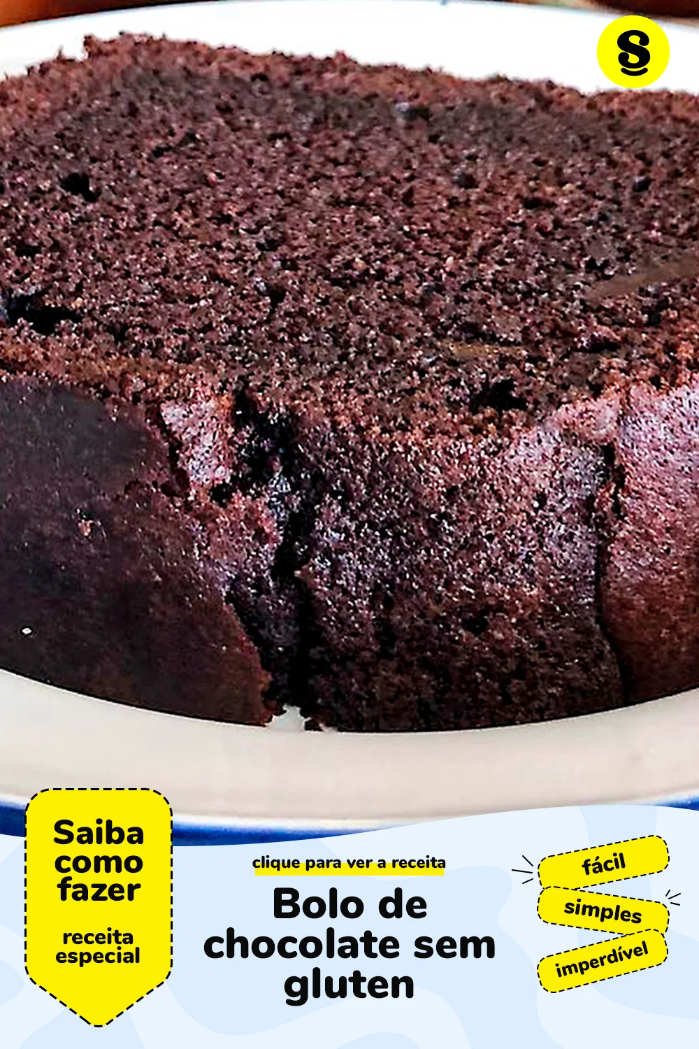 Receita de bolo de chocolate sem gluten