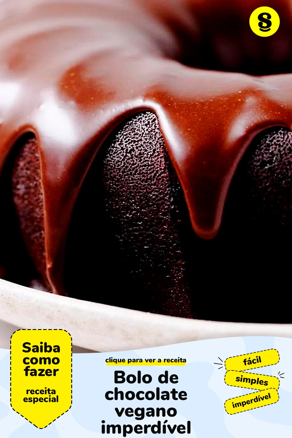 Receita de bolo de chocolate vegano