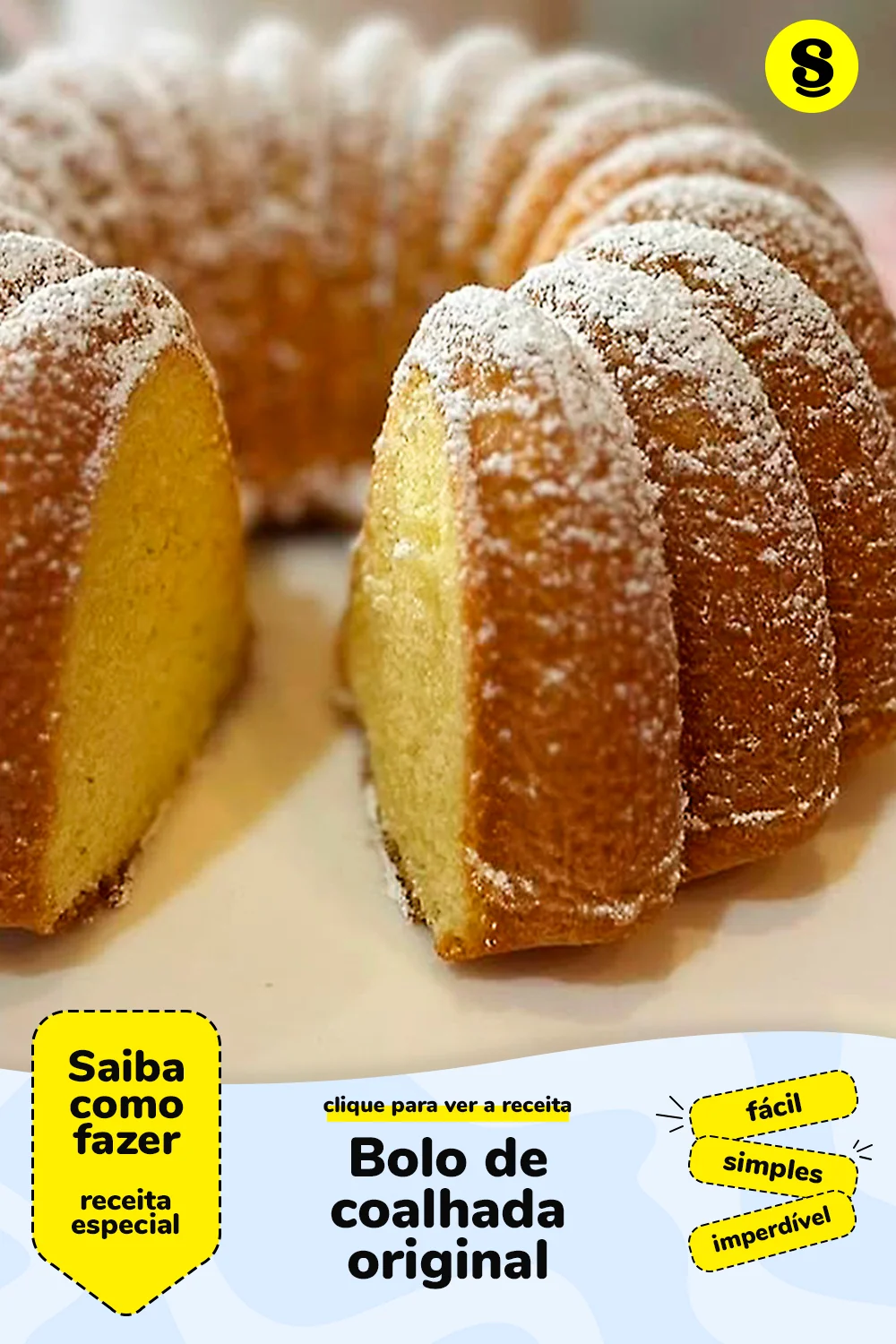 Receita de bolo de coalhada