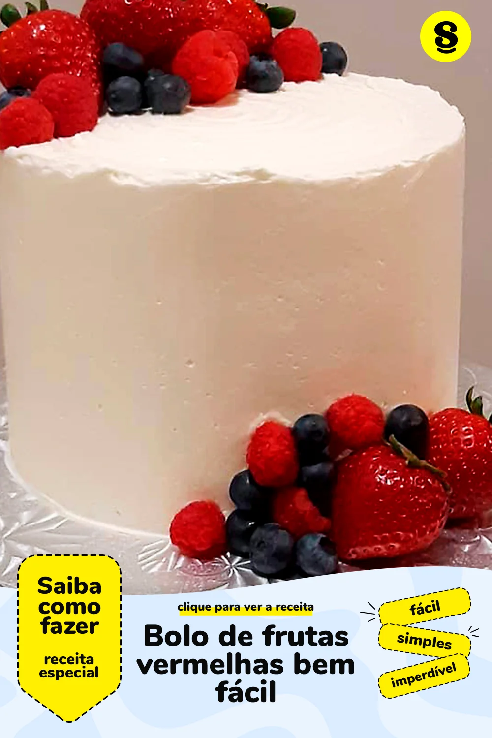 Receita de bolo de frutas vermelhas