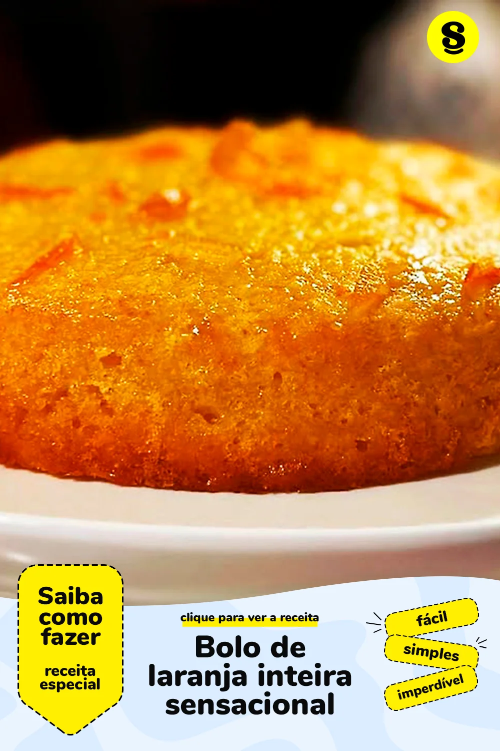 Receita de bolo de laranja inteira
