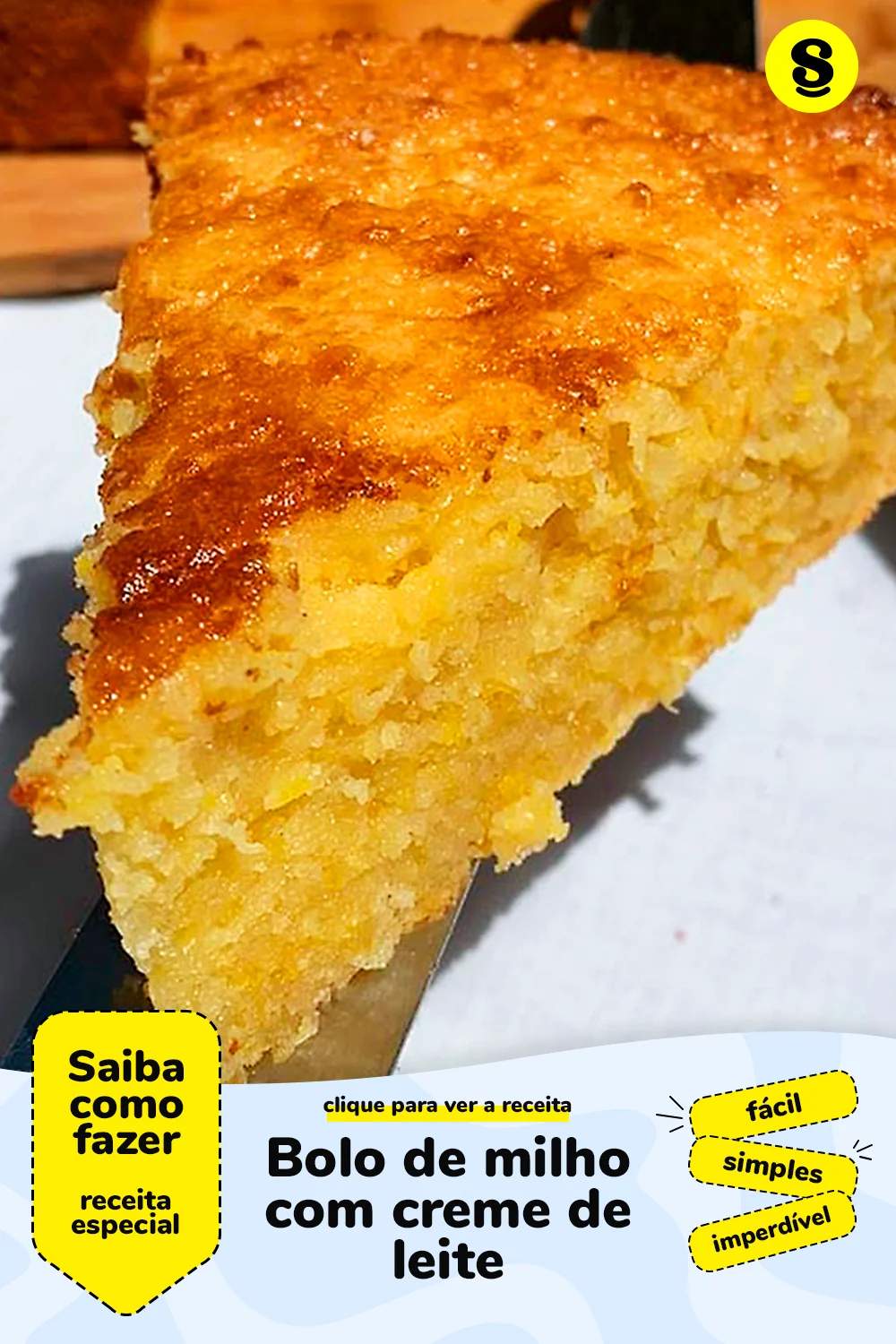 Receita de bolo de milho com creme de leite