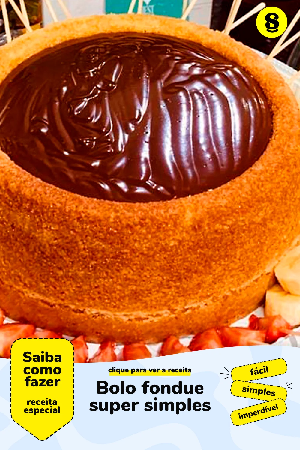 Receita de bolo fondue