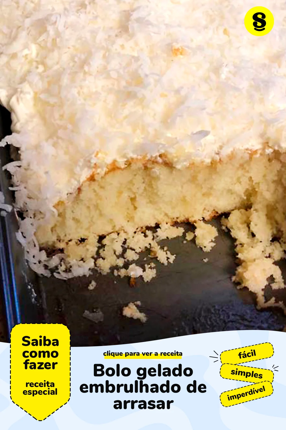 Receita de bolo gelado embrulhado
