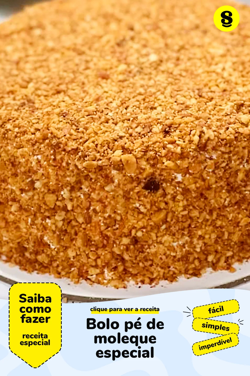 Receita de bolo pé de moleque