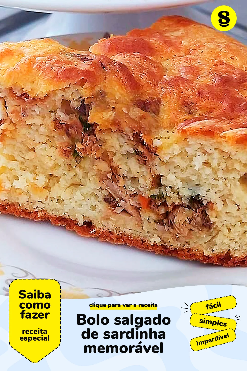 Receita de bolo salgado de sardinha