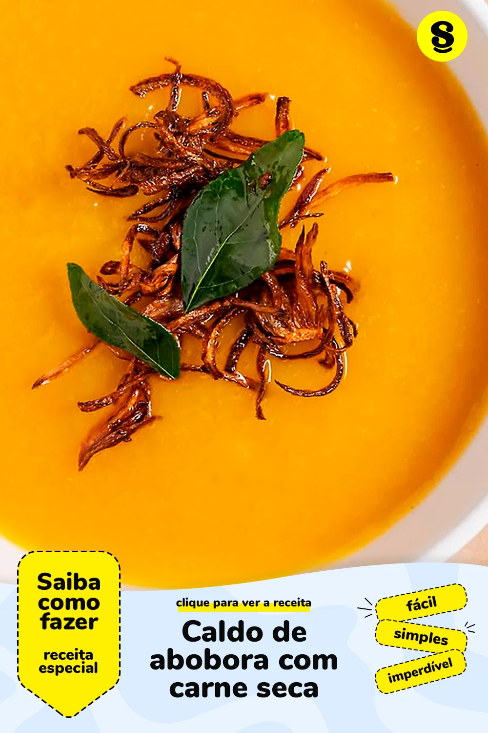 Receita de caldo de abobora com carne seca