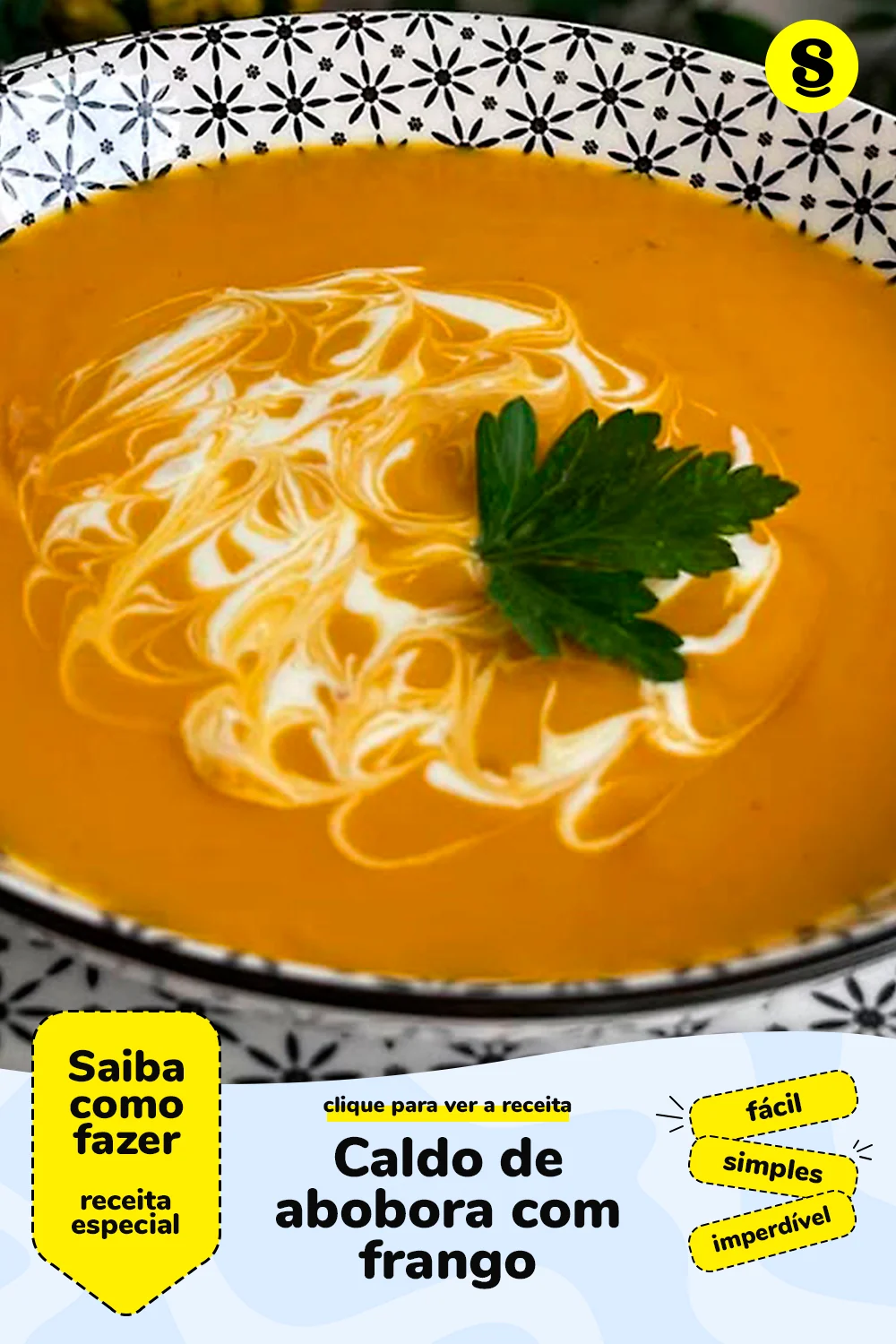Receita de caldo de abobora com frango