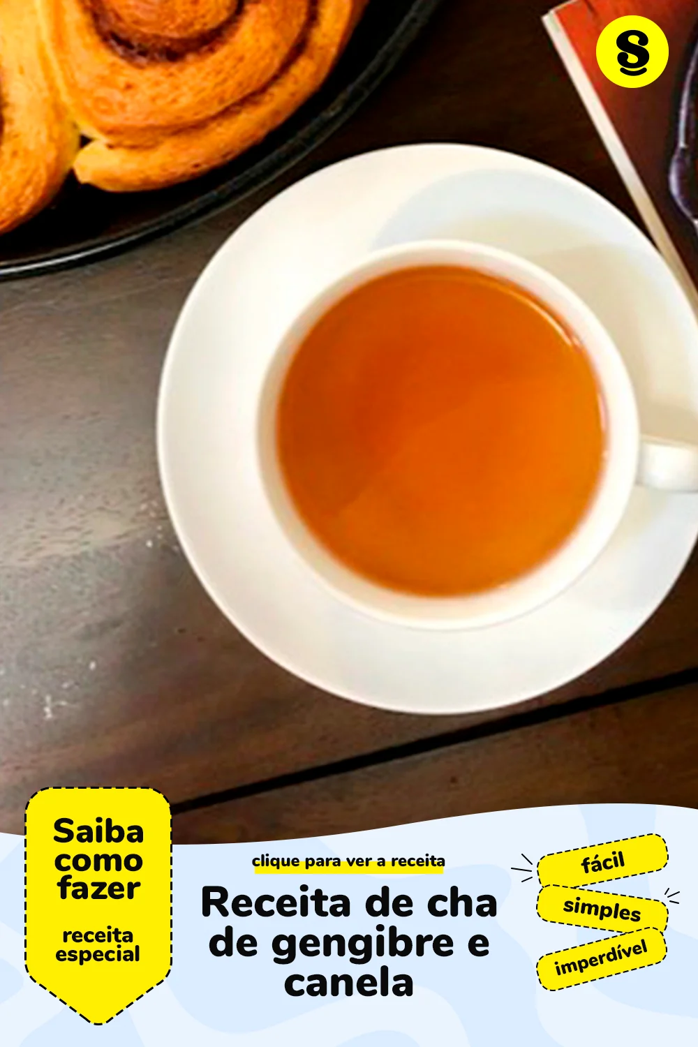 Receita de cha de gengibre e canela