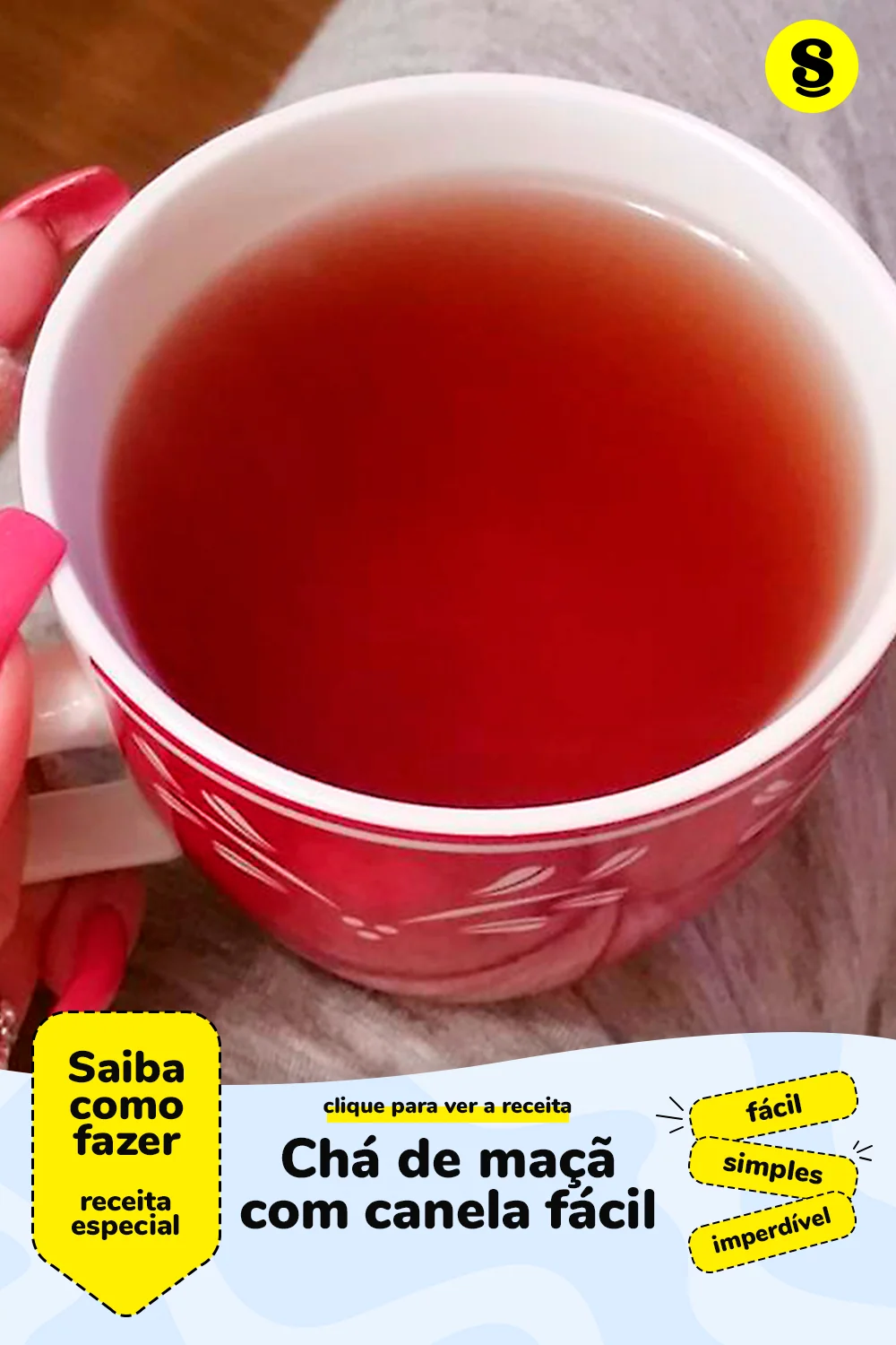 Receita de chá de maçã com canela