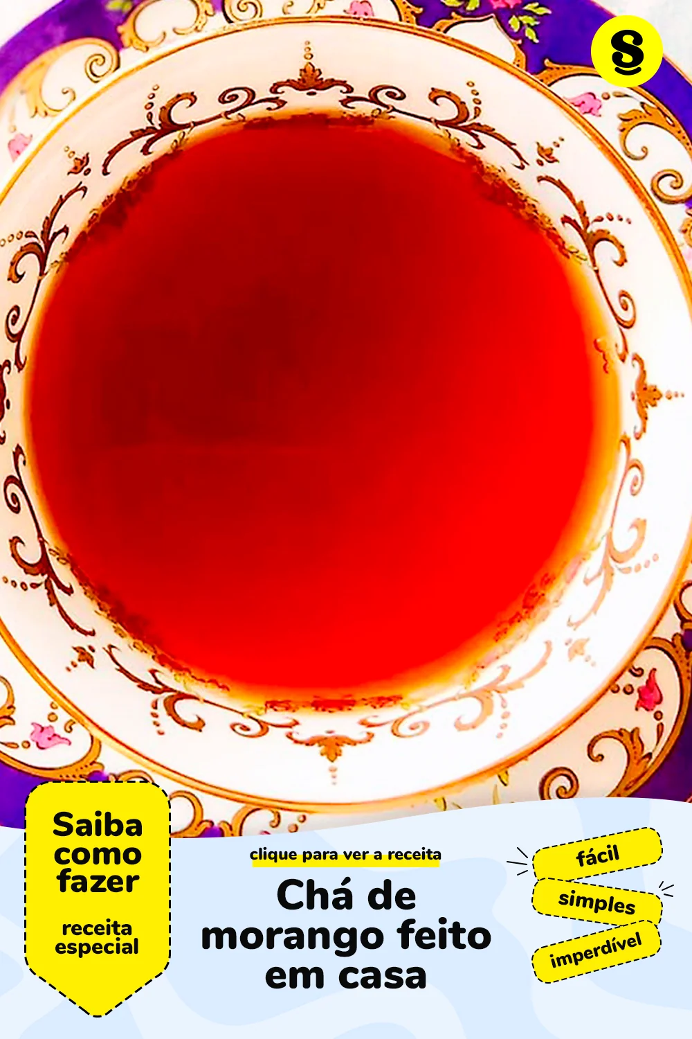 Receita de chá de morango