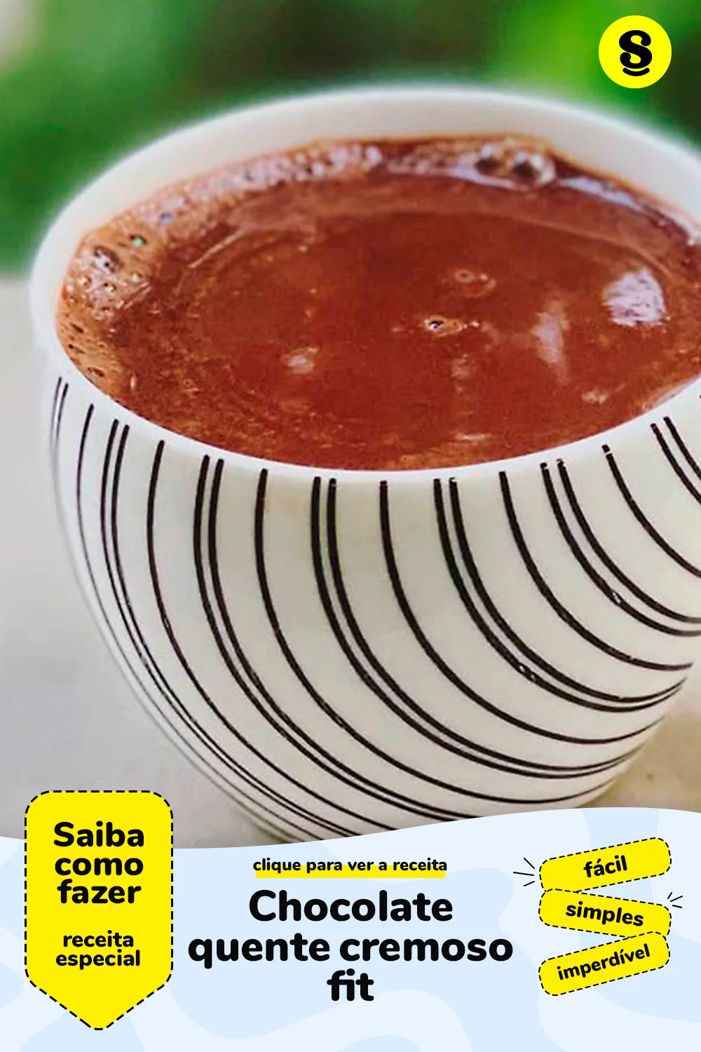 Receita de chocolate quente cremoso fit