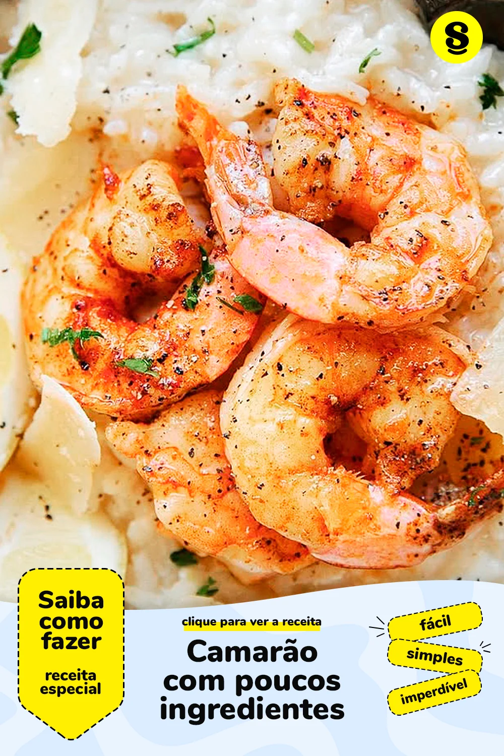 Receita com camarão