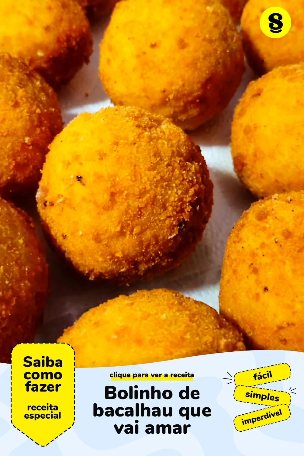 Receita de bolinho de bacalhau