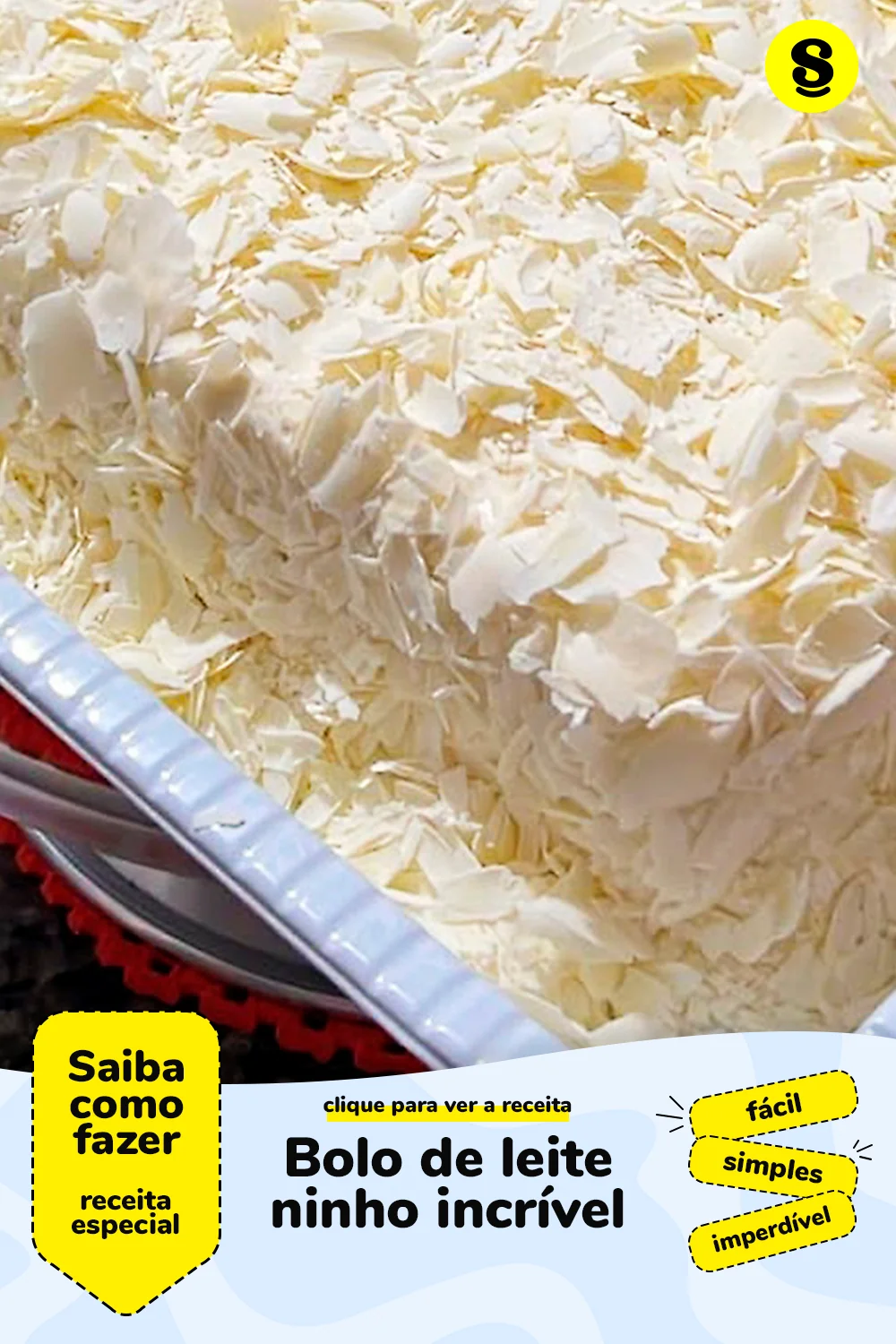 Receita de bolo de leite ninho
