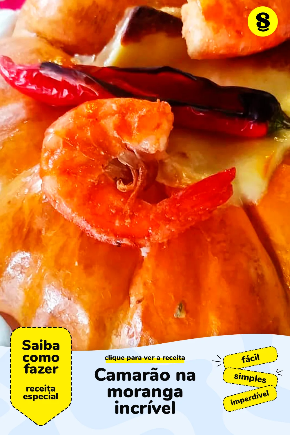 Receita de camarão na moranga