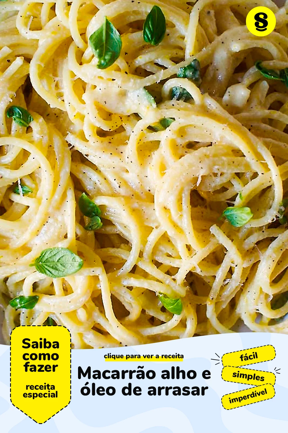 Receita de macarrão alho e óleo