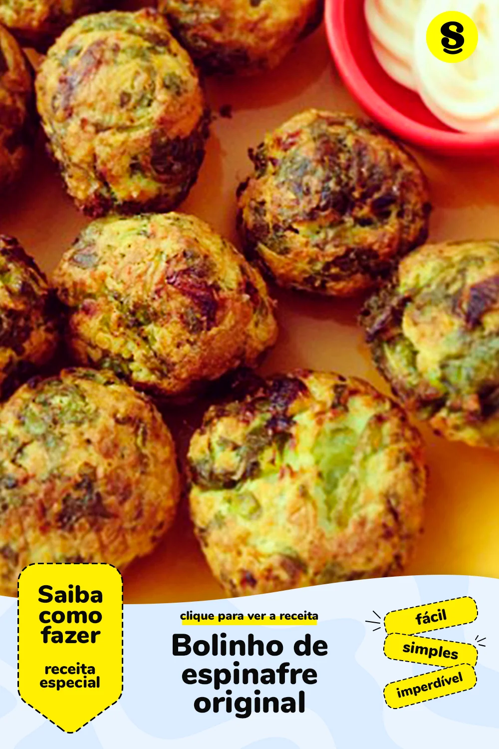 Receita de bolinho de espinafre