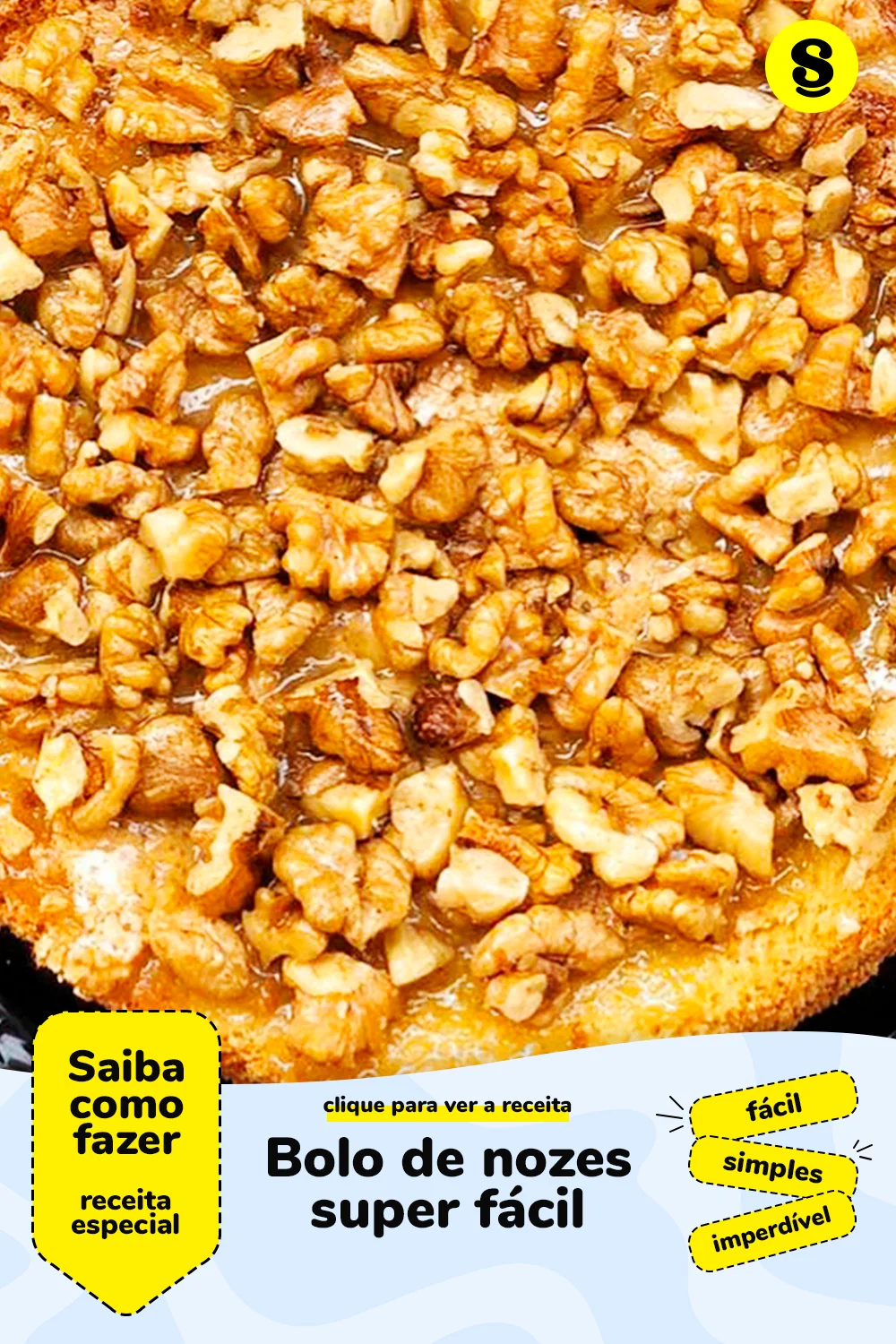 Receita de bolo de nozes