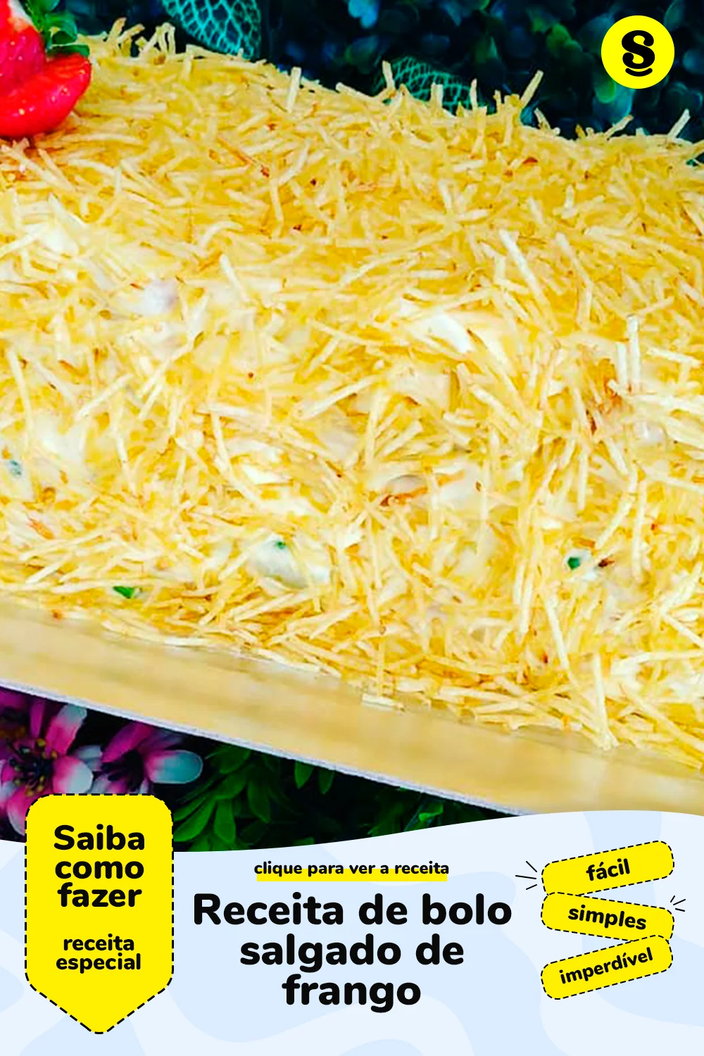 Receita de bolo salgado de frango