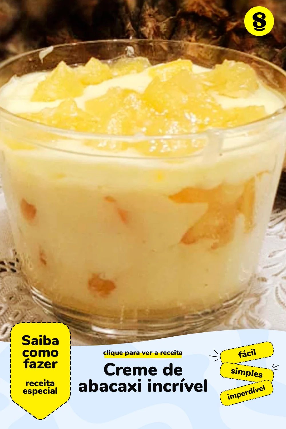 Receita de creme de abacaxi