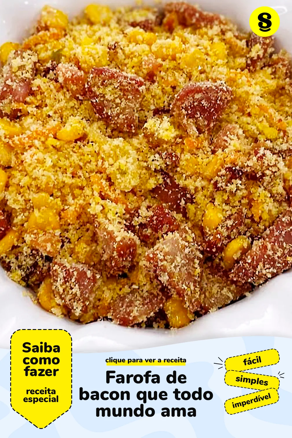 Receita de farofa de bacon
