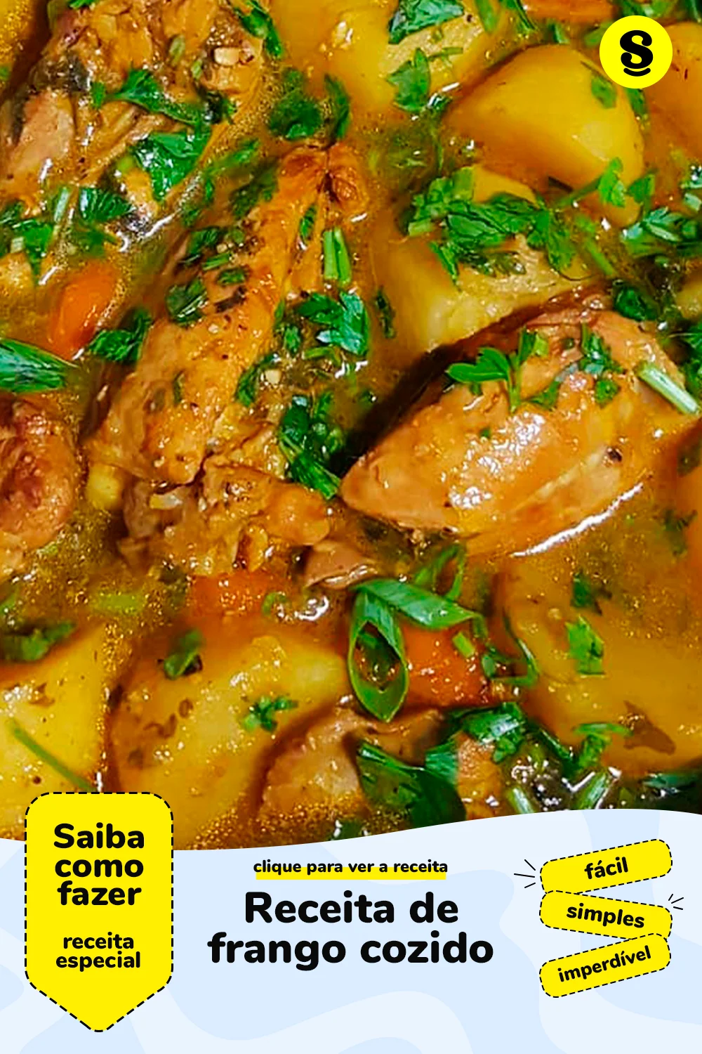 Receita de frango cozido