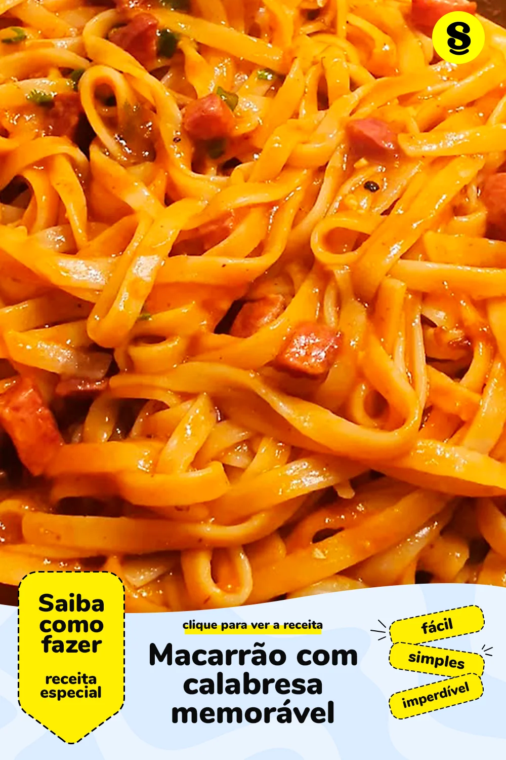 Receita de macarrão com calabresa
