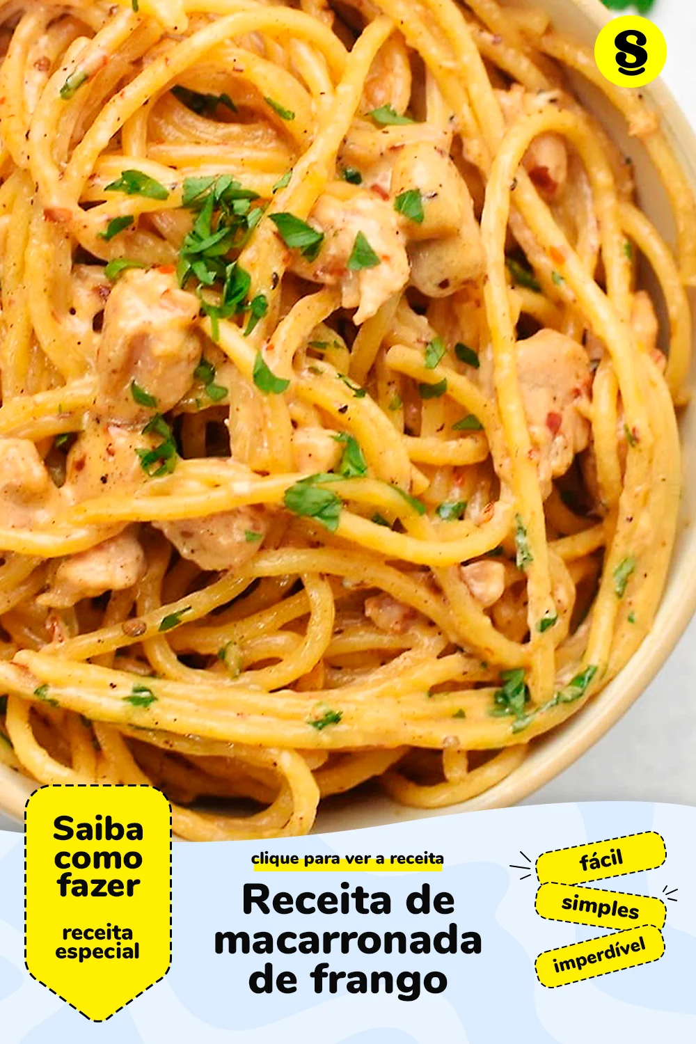 Receita de macarronada de frango