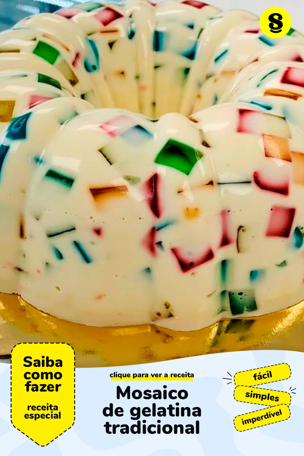Receita de mosaico de gelatina