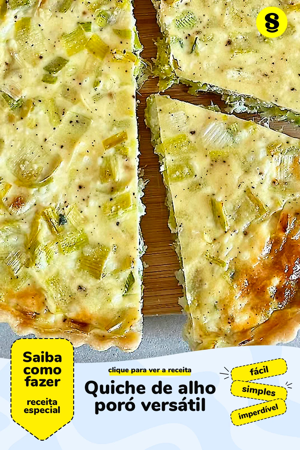 Receita de quiche de alho poró